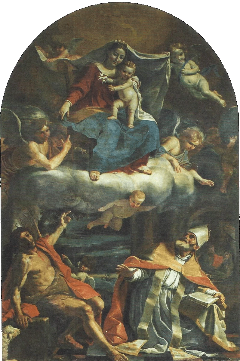 Vergine col Bambino, San Giovanni Battista e San Publio - Chiesa di San Publio, Malta